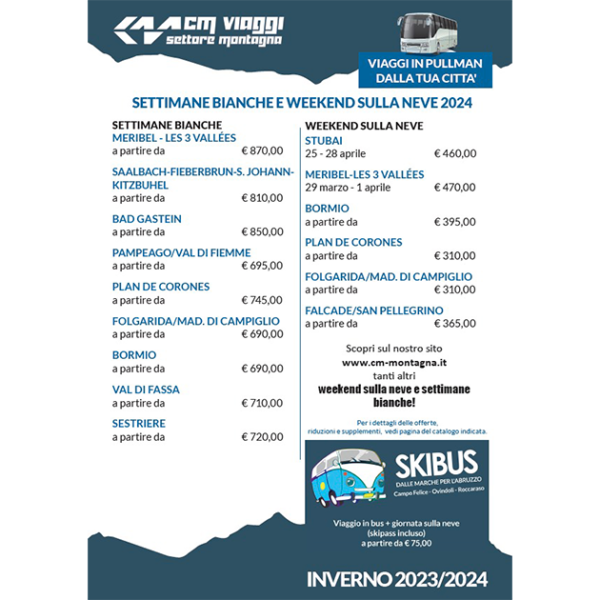 Settimane Bianche e Weekend sulla neve 2024